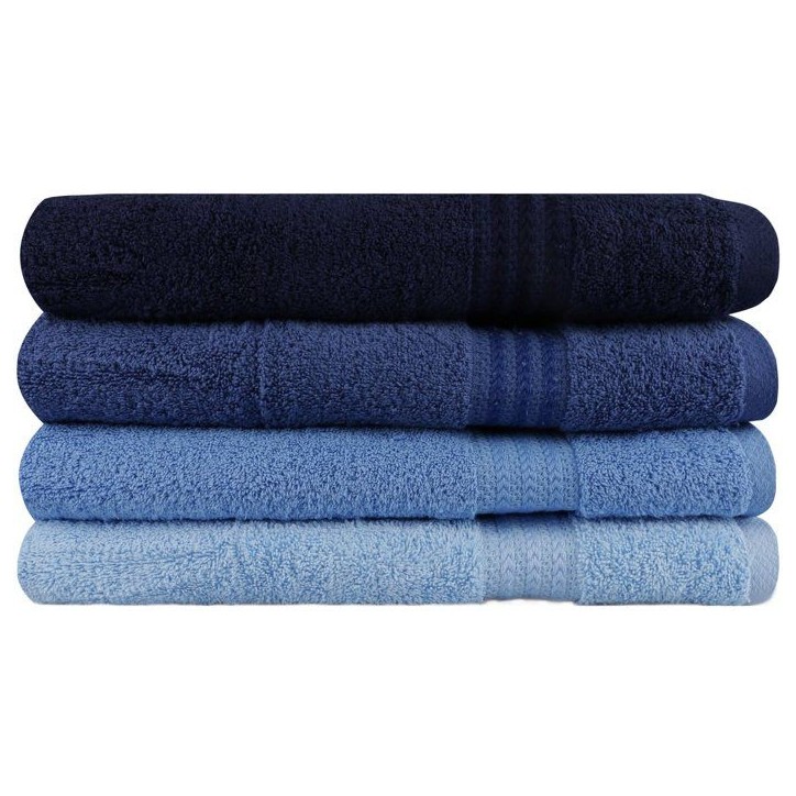 Ensemble de 4 serviettes de bain - 70 x 140 cm - Bleu Ensemble de 4 serviettes de bain - 70 x 140 cm - Bleu