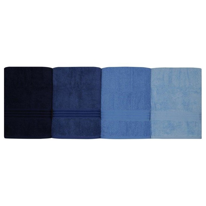 Ensemble de 4 serviettes de bain - 70 x 140 cm - Bleu Ensemble de 4 serviettes de bain - 70 x 140 cm - Bleu