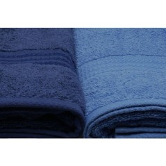 Ensemble de 4 serviettes de bain - 70 x 140 cm - Bleu