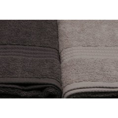 Ensemble de 4 serviettes de bain - 70 x 140 cm - Blanc, Gris, Gris fon