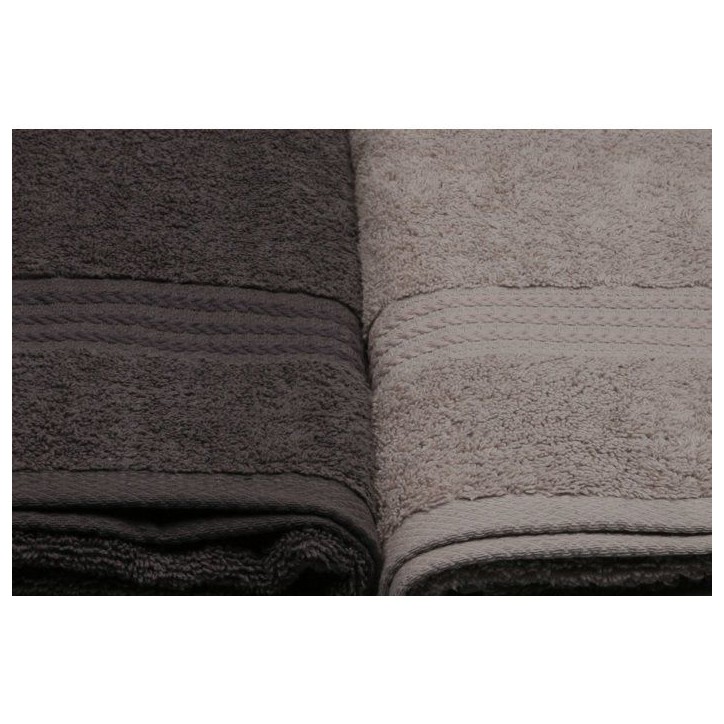 Ensemble de 4 serviettes de bain - 70 x 140 cm - Blanc, Gris, Gris foncé, Noir