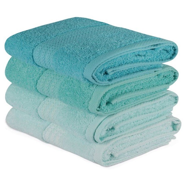 Ensemble de 4 serviettes a main - 50 x 90 cm - Vert marin Ensemble de 4 serviettes a main - 50 x 90 cm - Vert marin