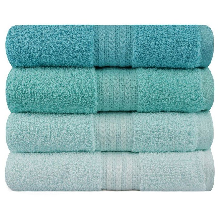 Ensemble de 4 serviettes a main - 50 x 90 cm - Vert marin Ensemble de 4 serviettes a main - 50 x 90 cm - Vert marin