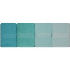 Ensemble de 4 serviettes a main - 50 x 90 cm - Vert marin