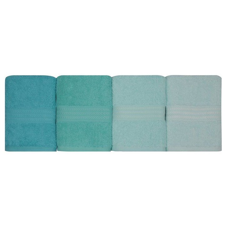 Ensemble de 4 serviettes a main - 50 x 90 cm - Vert marin Ensemble de 4 serviettes a main - 50 x 90 cm - Vert marin