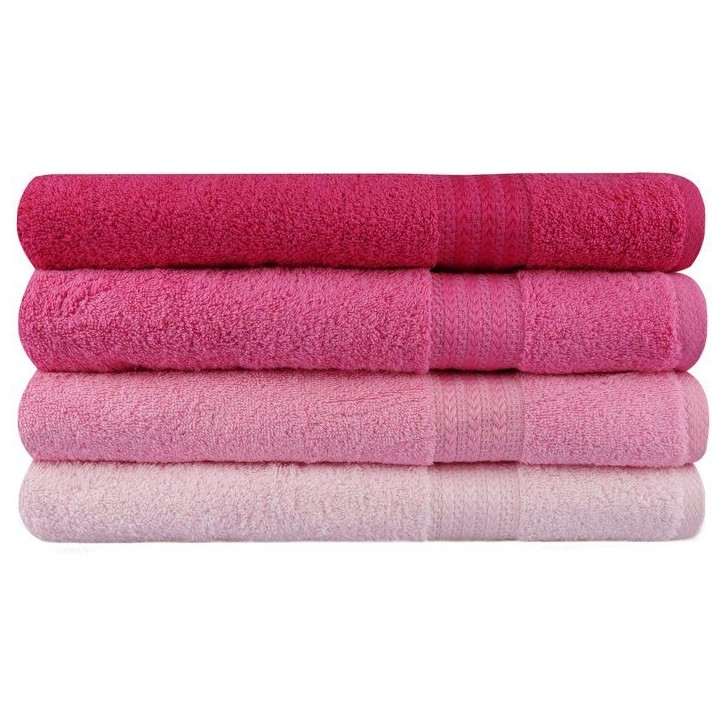 Ensemble de 4 serviettes de bain - 70 x 140 cm - Rose Ensemble de 4 serviettes de bain - 70 x 140 cm - Rose