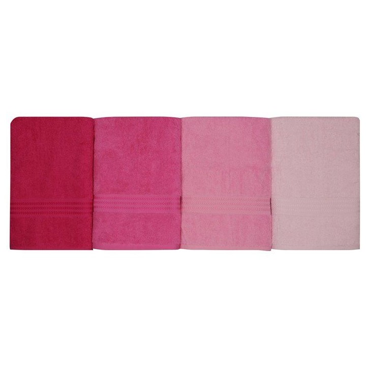 Ensemble de 4 serviettes de bain - 70 x 140 cm - Rose Ensemble de 4 serviettes de bain - 70 x 140 cm - Rose