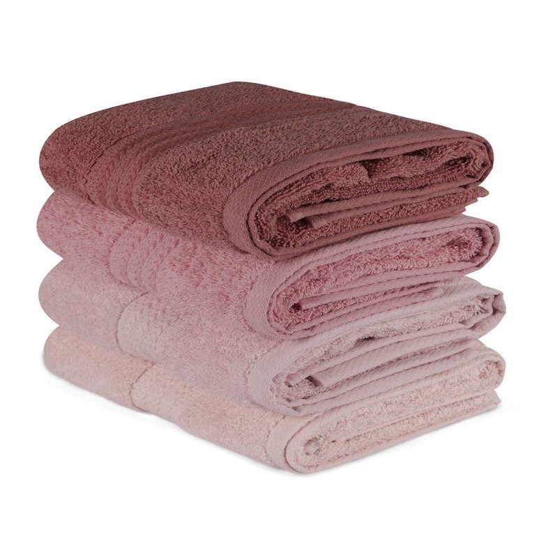 Ensemble de 4 serviettes a main - 50 x 90 cm - Poudre