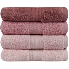 Ensemble de 4 serviettes a main - 50 x 90 cm - Poudre
