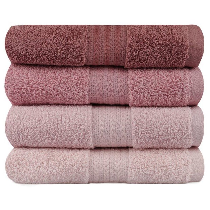 Ensemble de 4 serviettes a main - 50 x 90 cm - Poudre Ensemble de 4 serviettes a main - 50 x 90 cm - Poudre