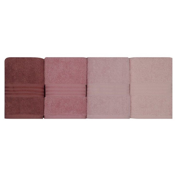 Ensemble de 4 serviettes a main - 50 x 90 cm - Poudre Ensemble de 4 serviettes a main - 50 x 90 cm - Poudre