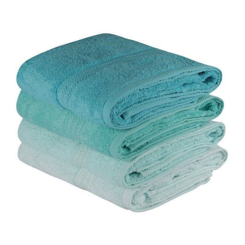 Ensemble de 4 serviettes de bain - 70 x 140 cm - Vert menthe