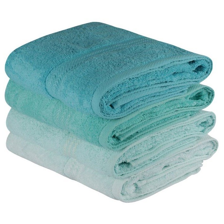 Ensemble de 4 serviettes de bain - 70 x 140 cm - Vert menthe