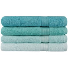 Ensemble de 4 serviettes de bain - 70 x 140 cm - Vert menthe