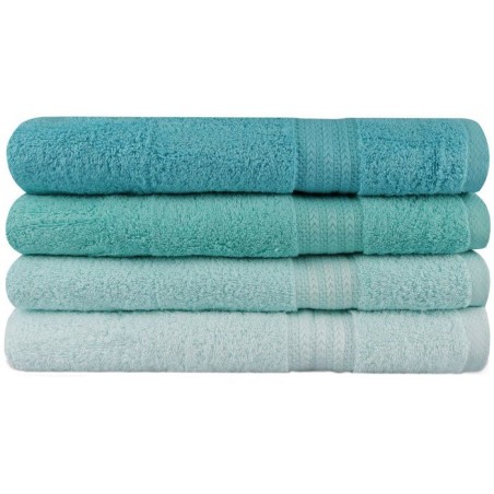 Ensemble de 4 serviettes de bain - 70 x 140 cm - Vert menthe
