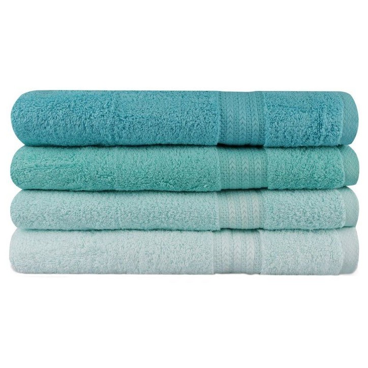 Ensemble de 4 serviettes de bain - 70 x 140 cm - Vert menthe