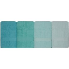 Ensemble de 4 serviettes de bain - 70 x 140 cm - Vert menthe