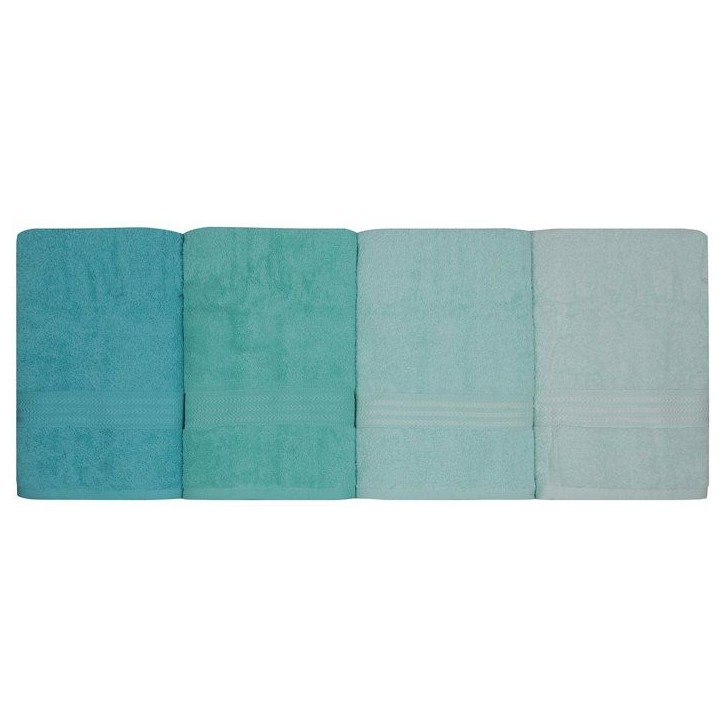 Ensemble de 4 serviettes de bain - 70 x 140 cm - Vert menthe