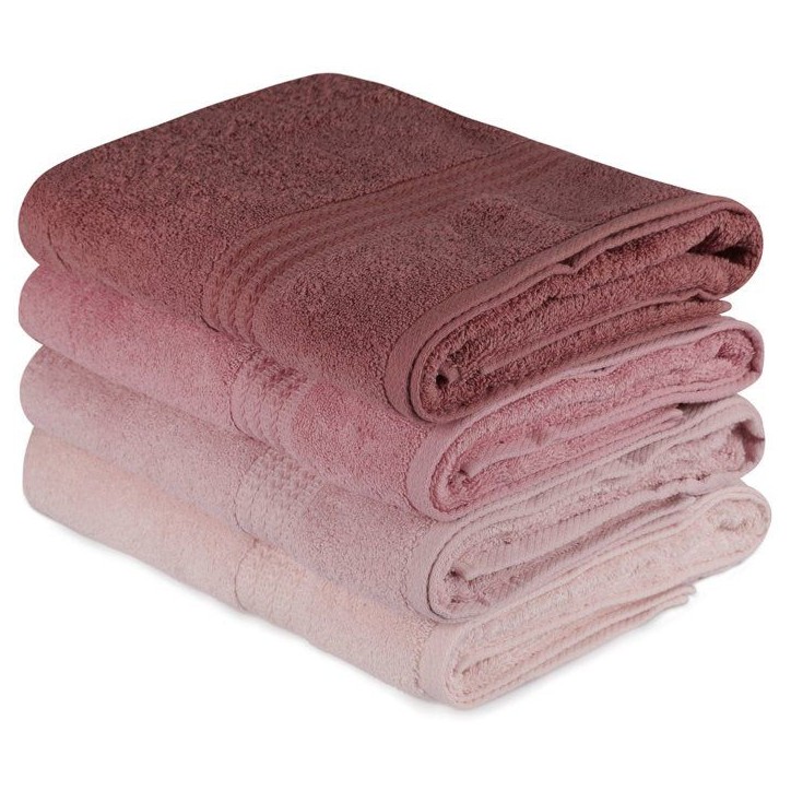 Ensemble de 4 serviettes de bain - 70 x 140 cm - Poudre Ensemble de 4 serviettes de bain - 70 x 140 cm - Poudre