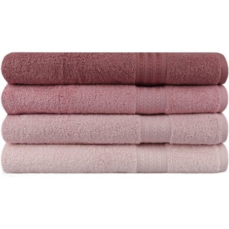 Ensemble de 4 serviettes de bain - 70 x 140 cm - Poudre