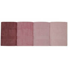 Ensemble de 4 serviettes de bain - 70 x 140 cm - Poudre