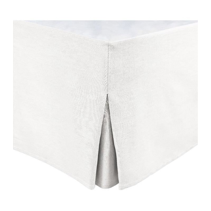 Cache sommier - HOME LINGE PASSION - 160 x 200 cm + 30 cm - Blanc