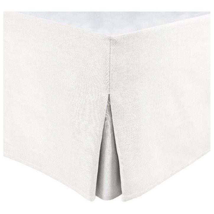 Cache sommier - HOME LINGE PASSION - 160 x 200 cm + 30 cm - Blanc