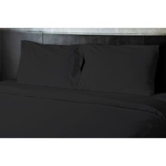 Lot de 2 taies d'oreiller - HOME LINGE PASSION - Microfibre 82 g - 50 x 70 cm - Noir