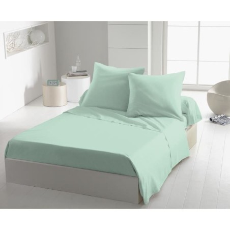 Lot de 2 taies d'oreiller - HOME LINGE PASSION - Microfibre 82 g - 63 x 63 cm - Vert d'eau