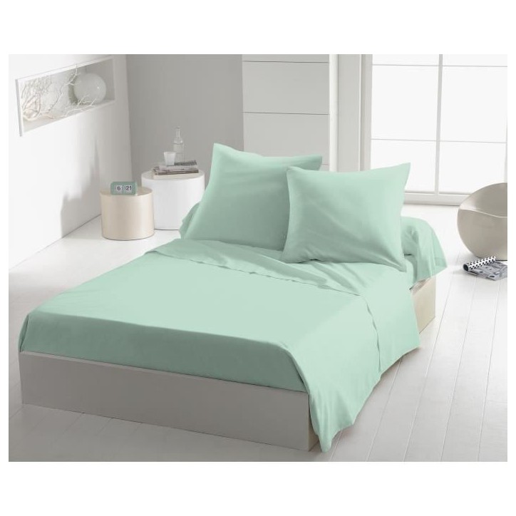 Lot de 2 taies d'oreiller - HOME LINGE PASSION - Microfibre 82 g - 63 x 63 cm - Vert d'eau Lot de 2 taies d'oreiller - HOME LINGE PASSION - Microfibre 82 g - 63 x 63 cm - Vert d'eau