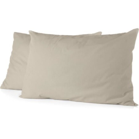 Lot de 2 taies d'oreiller - HOME LINGE PASSION - Microfibre 82 g - 50