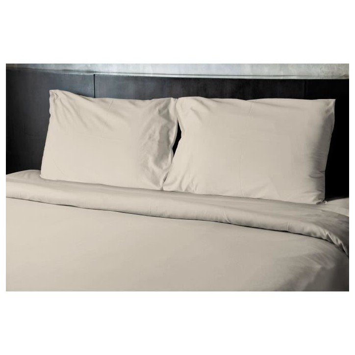 Lot de 2 taies d'oreiller - HOME LINGE PASSION - Microfibre 82 g - 50 x 70 cm - Beige ivoire Lot de 2 taies d'oreiller - HOME LINGE PASSION - Microfibre 82 g - 50 x 70 cm - Beige ivoire