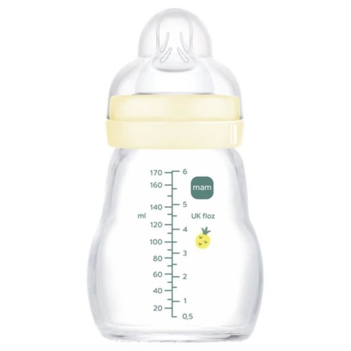 MAM Biberon Verre +0m Hérisson Blanc 170ml MAM Biberon Verre +0m Hérisson Blanc 170ml
