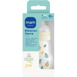 MAM Biberon Verre +0m Hérisson Blanc 170ml
