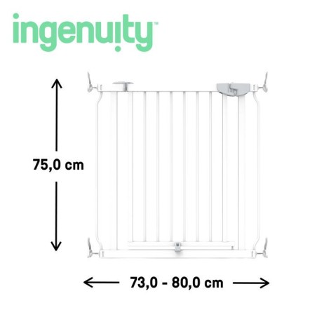 INGENUITY Barriere de sécurité sans perçage- Easy Install- de 73 a 80 cm - pression, sans vis ni perçage, enfant, bebe, esca