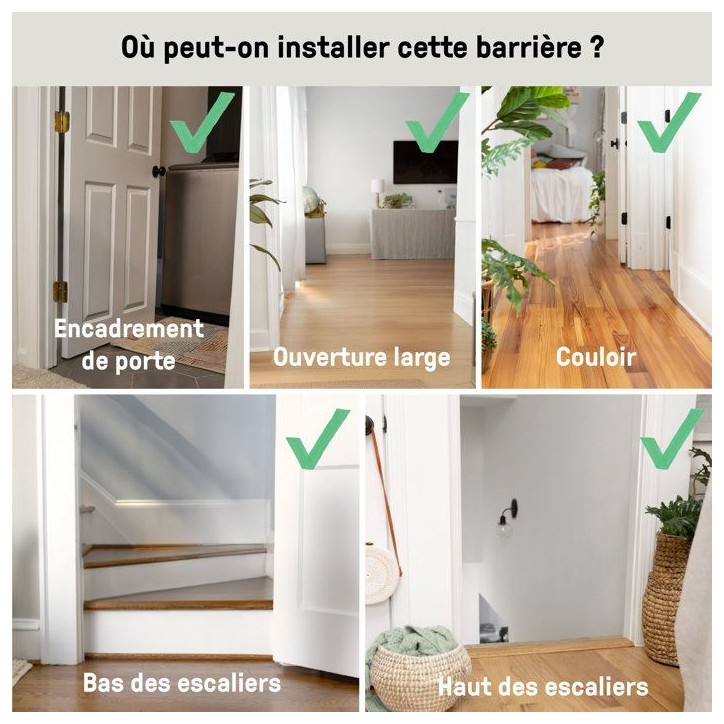 INGENUITY Barriere de sécurité sans perçage- Easy Install- de 73 a 80 cm - pression, sans vis ni perçage, enfant, bebe, esca