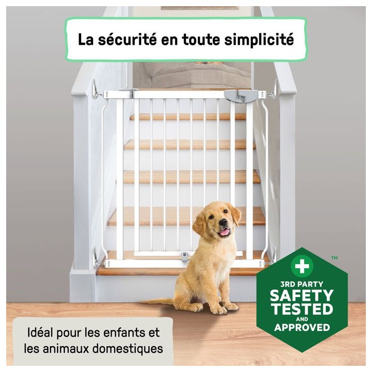INGENUITY Barriere de sécurité sans perçage- Easy Install- de 73 a 80 cm - pression, sans vis ni perçage, enfant, bebe, esca