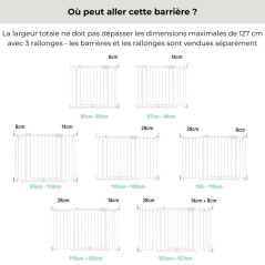 INGENUITY Extension Barrieres de Sécurité 8cm - adaptée pour la bar