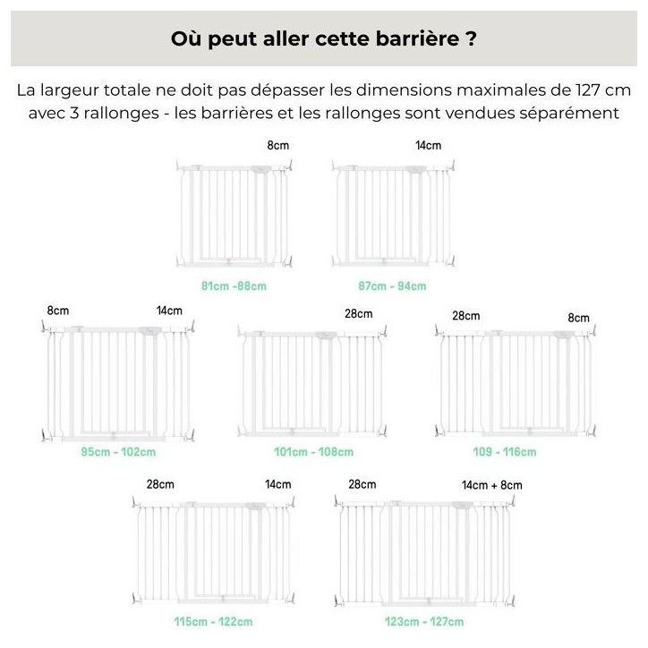 INGENUITY Extension Barrieres de Sécurité 8cm - adaptée pour la barriere Easy Install INGENUITY Extension Barrieres de Sécurité 8cm - adaptée pour la barriere Easy Install