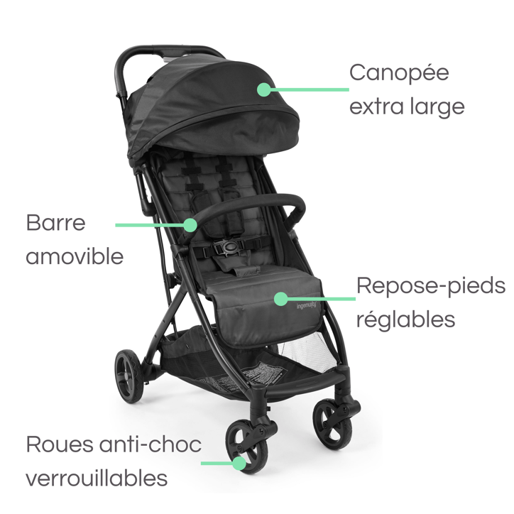 INGENUITY Poussette ultra compacte 3Dquickclose, légere, des la naissance jusqu'a 4 ans,0 a 22.7 kg, couverture de pluie inclus INGENUITY Poussette ultra compacte 3Dquickclose, légere, des la naissance jusqu'a 4 ans,0 a 22.7 kg, couverture de pluie inclus