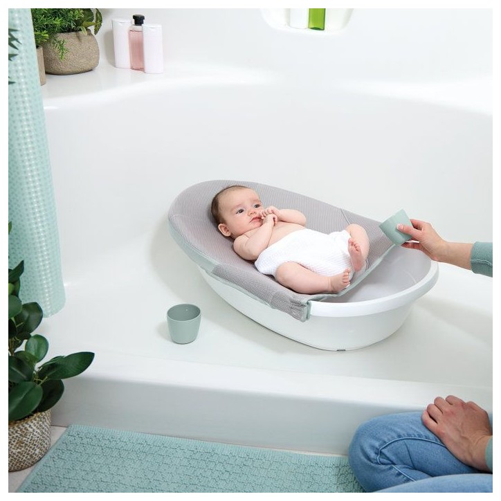 INGENUITY Baignoire bébé évolutive, extra-large avec transat bébé hamac en tissu doux et support bébé assis de 0 a 24 moi INGENUITY Baignoire bébé évolutive, extra-large avec transat bébé hamac en tissu doux et support bébé assis de 0 a 24 moi