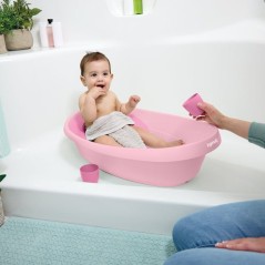 INGENUITY Baignoire bébé évolutive rose, extra-large, transat béb