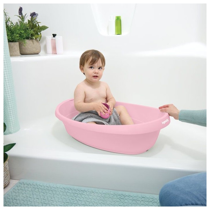 INGENUITY Baignoire bébé évolutive rose, extra-large, transat bébé hamac en tissu, support bébé assis, 2 jeux d'eau de 0 INGENUITY Baignoire bébé évolutive rose, extra-large, transat bébé hamac en tissu, support bébé assis, 2 jeux d'eau de 0