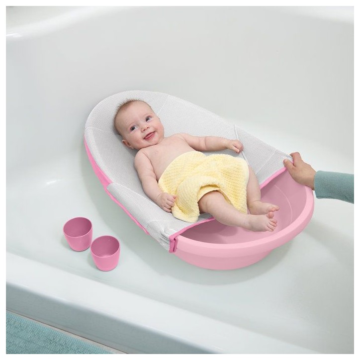 INGENUITY Baignoire bébé évolutive rose, extra-large, transat bébé hamac en tissu, support bébé assis, 2 jeux d'eau de 0 INGENUITY Baignoire bébé évolutive rose, extra-large, transat bébé hamac en tissu, support bébé assis, 2 jeux d'eau de 0