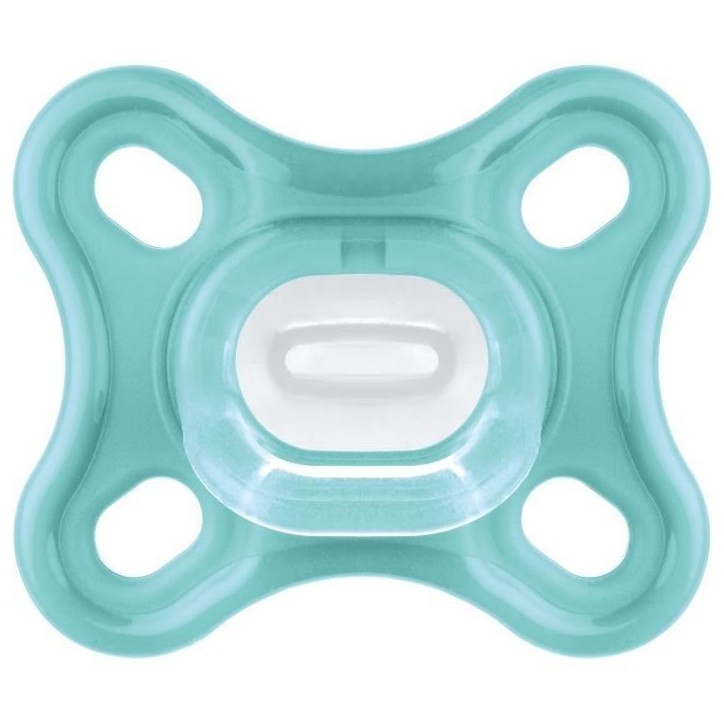 Sucette Physiologique MAM - Lot de 2 - Silicone Souple et Doux - Bleu/Vert