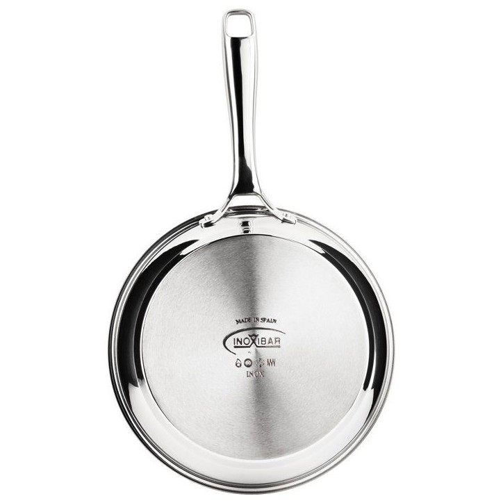 Poele - INOXIBAR - Ø 24 cm - Manche ergonomique - Tous feux dont induction - Inox