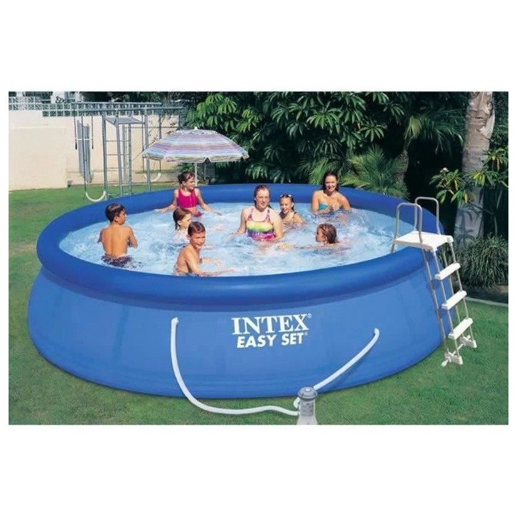 Kit Piscine hors sol autoportante INTEX - Easy Set™ - 457 x 107 cm - Ronde (Pompe, bâche, tapis de sol, échelle) - 26166NP Kit Piscine hors sol autoportante INTEX - Easy Set™ - 457 x 107 cm - Ronde (Pompe, bâche, tapis de sol, échelle) - 26166NP