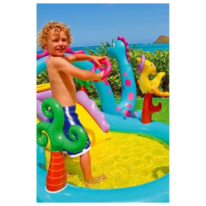 Intex Dinoland Piscine Gonflable Aire de Jeux pour Enfants Piscine de Jardin 90805