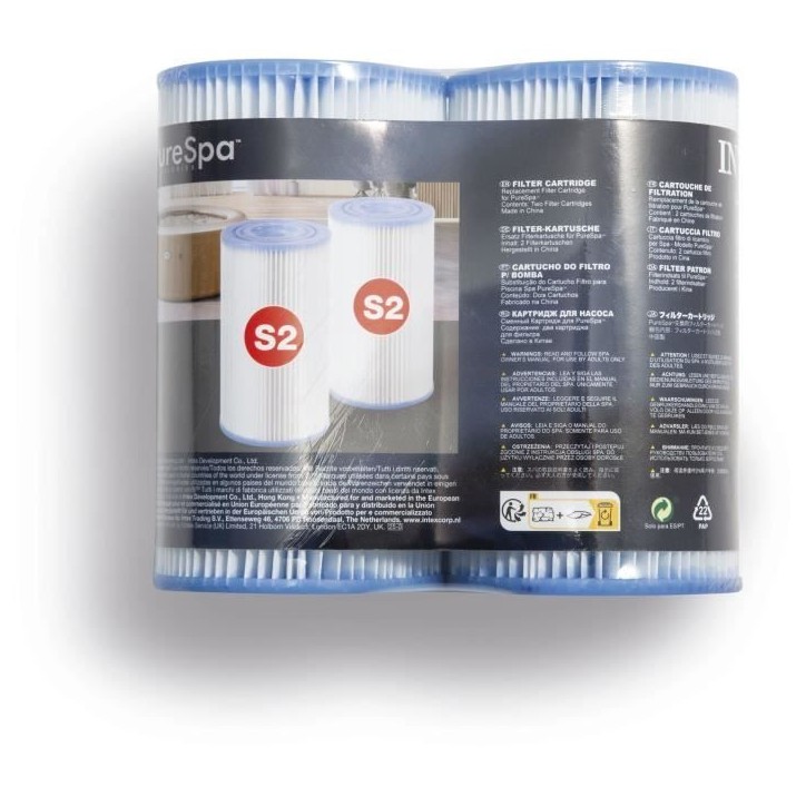Filtre - Intex - Lot de 2 - Fibre dacron résistante - Nettoyable - Remplaçable Filtre - Intex - Lot de 2 - Fibre dacron résistante - Nettoyable - Remplaçable