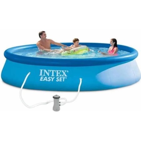 Kit Piscine hors sol autoportante INTEX - Easy Set™ - 396 x 84 cm - Ronde (Livrée avec une pompe et cartouche) - 28142NP